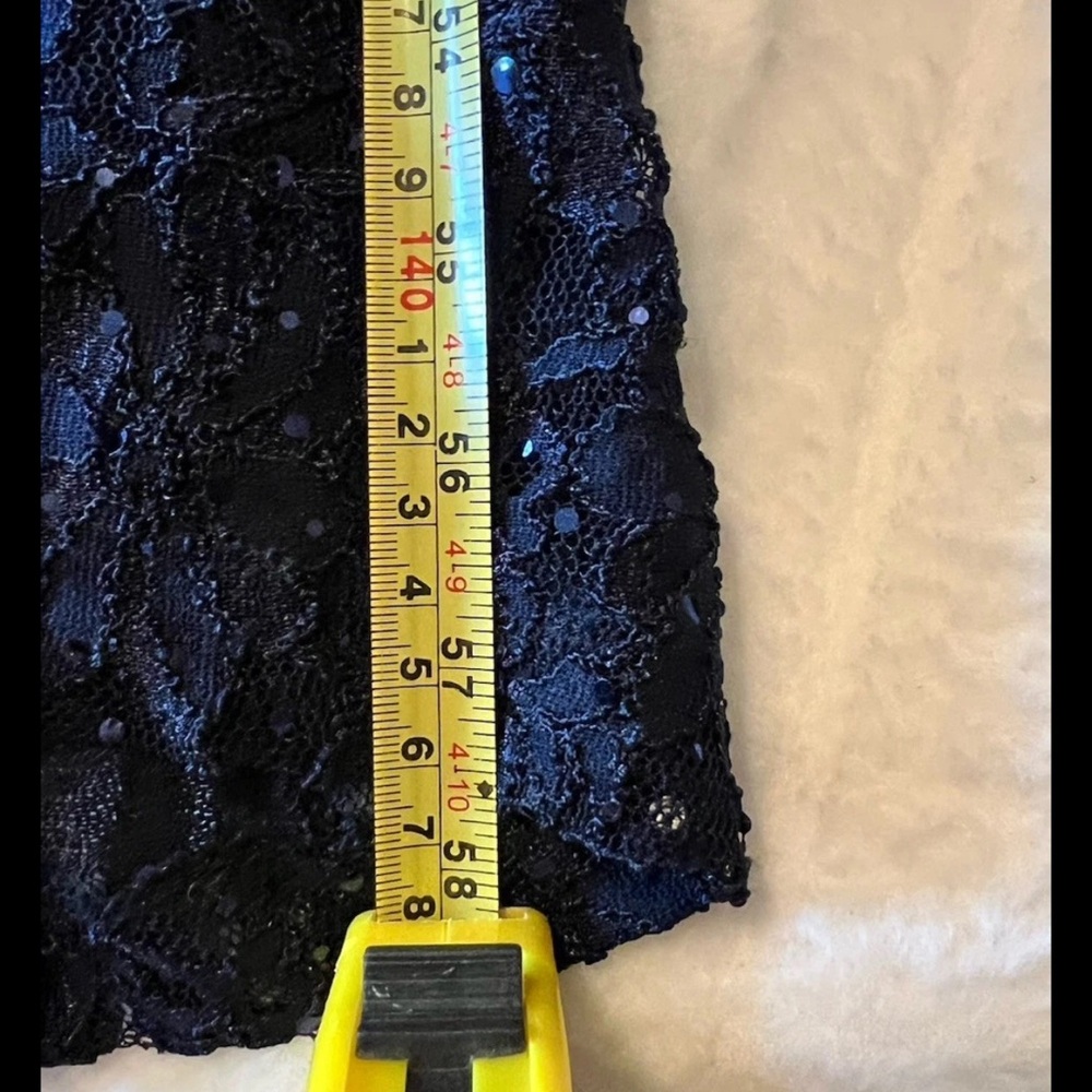Connected Apparel Navy Lace Formal Gown Size 14 NWT Wedding Evening Dress - Picture 8 of 10